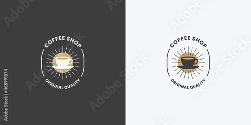 minimalist emblem coffee shop logo design vintage