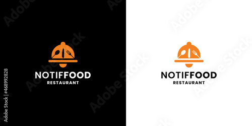 notification food logo design for restaurant delivery