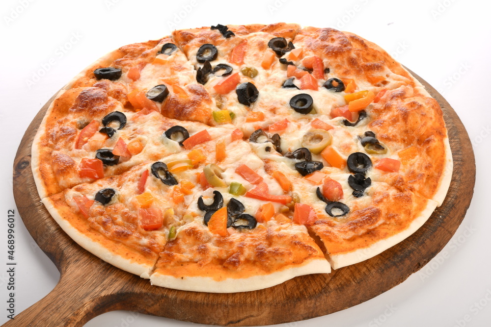 pizzas isolated on white background. pizzas isolated on white background.