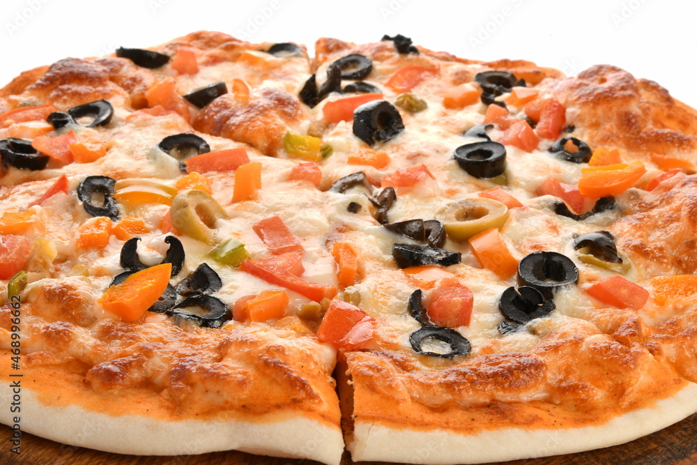 pizzas isolated on white background. pizzas isolated on white background.
