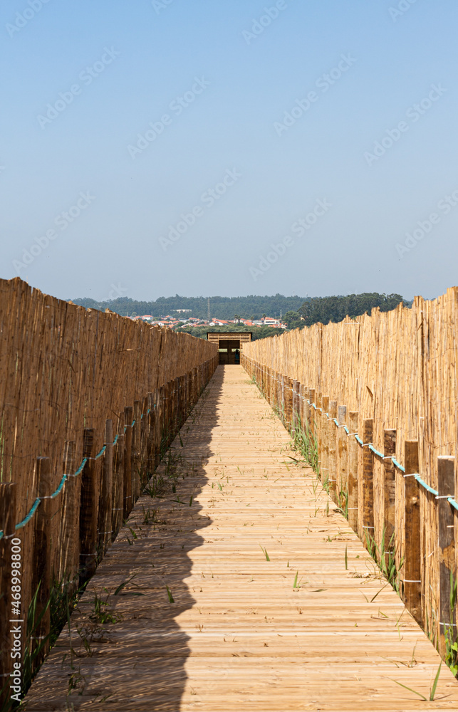 Fototapeta premium Bird observatory, Esmoriz Lagoon, Portugal