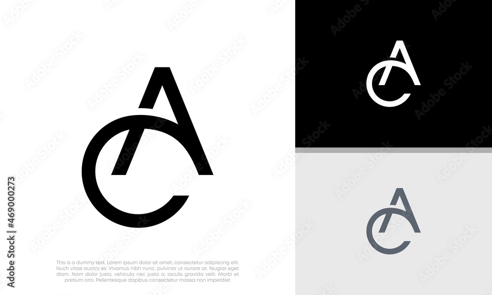 Initial AC logo design. Innovative high tech logo template. Stock