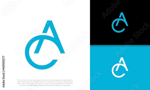 Initial AC logo design. Innovative high tech logo template.