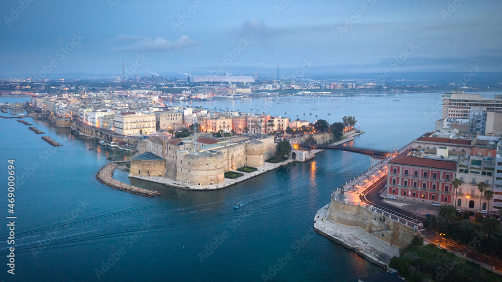 Aerial view of Taranto city, Puglia. Italy