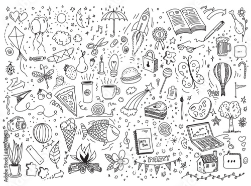 Different hand drawn vector doodles