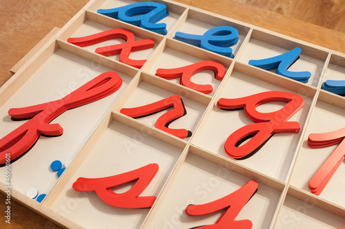 Montessori movable alphabet.