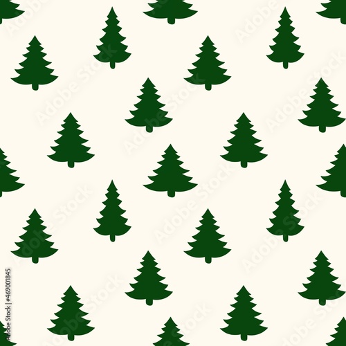 Seamless pattern with Christmas trees on a white background. Design for paper and other items.
