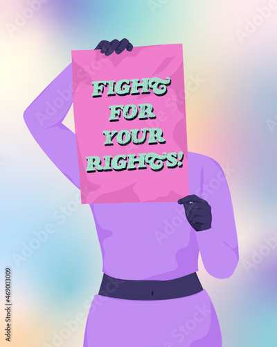 Person holding equal rights sign