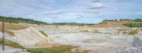 Panoramic view on a chalk and limestone quarry