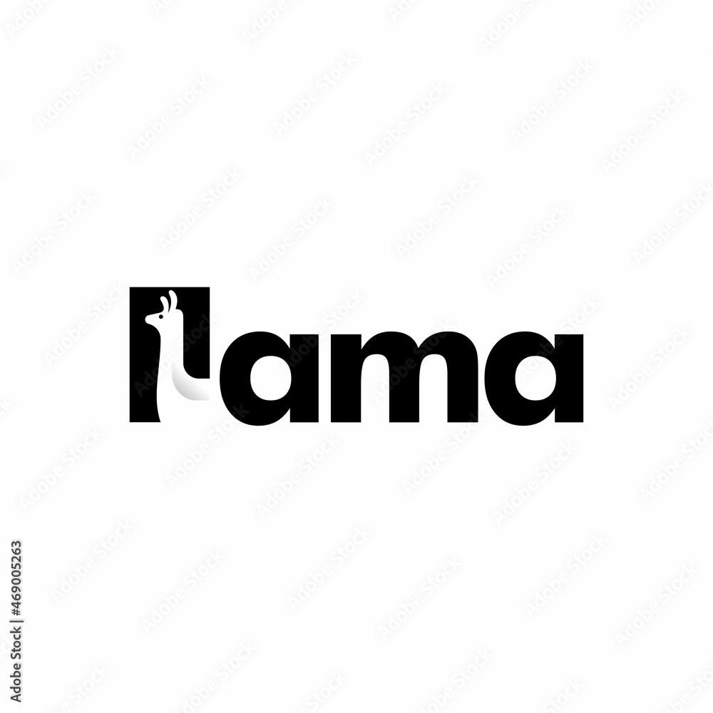 Fototapeta premium llama alpaca logo vector icon illustration