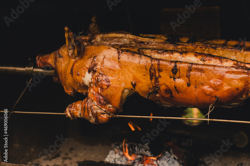 Whole pork grilled photo