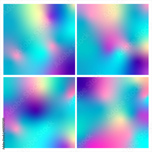 Rainbow Holographic Retro Background Pack