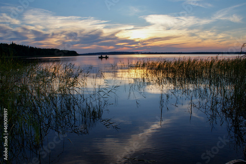 sunset on the lake