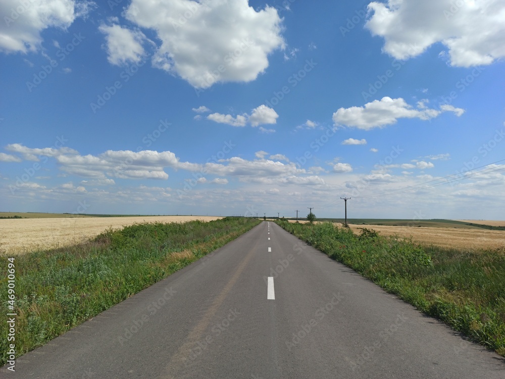Empty countryside road in summer