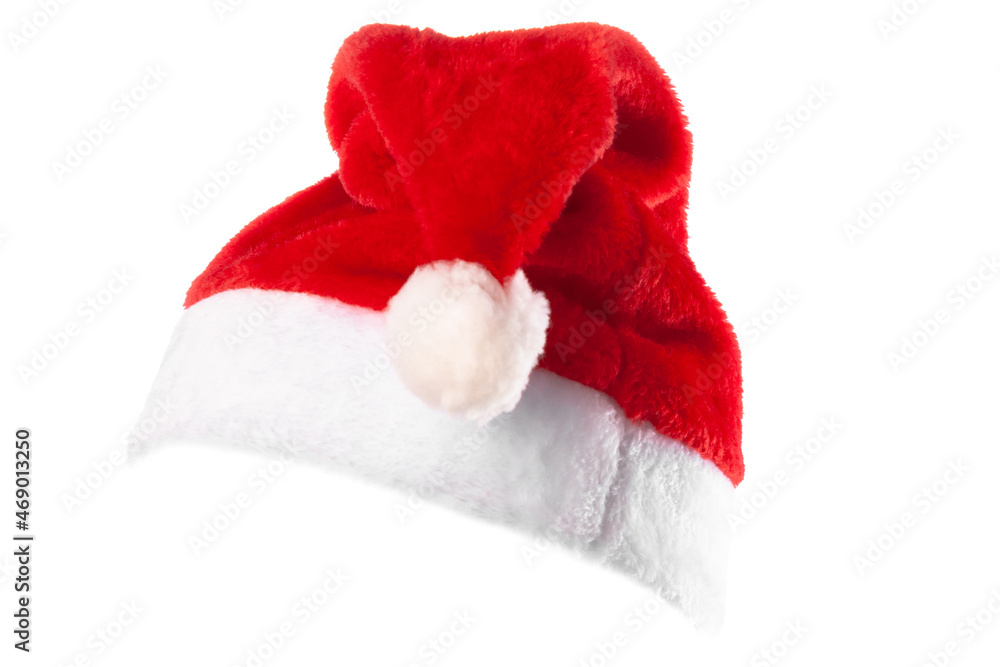 Santa Claus or christmas red hat isolated on white background Santa Claus or christmas red hat isolated on white background