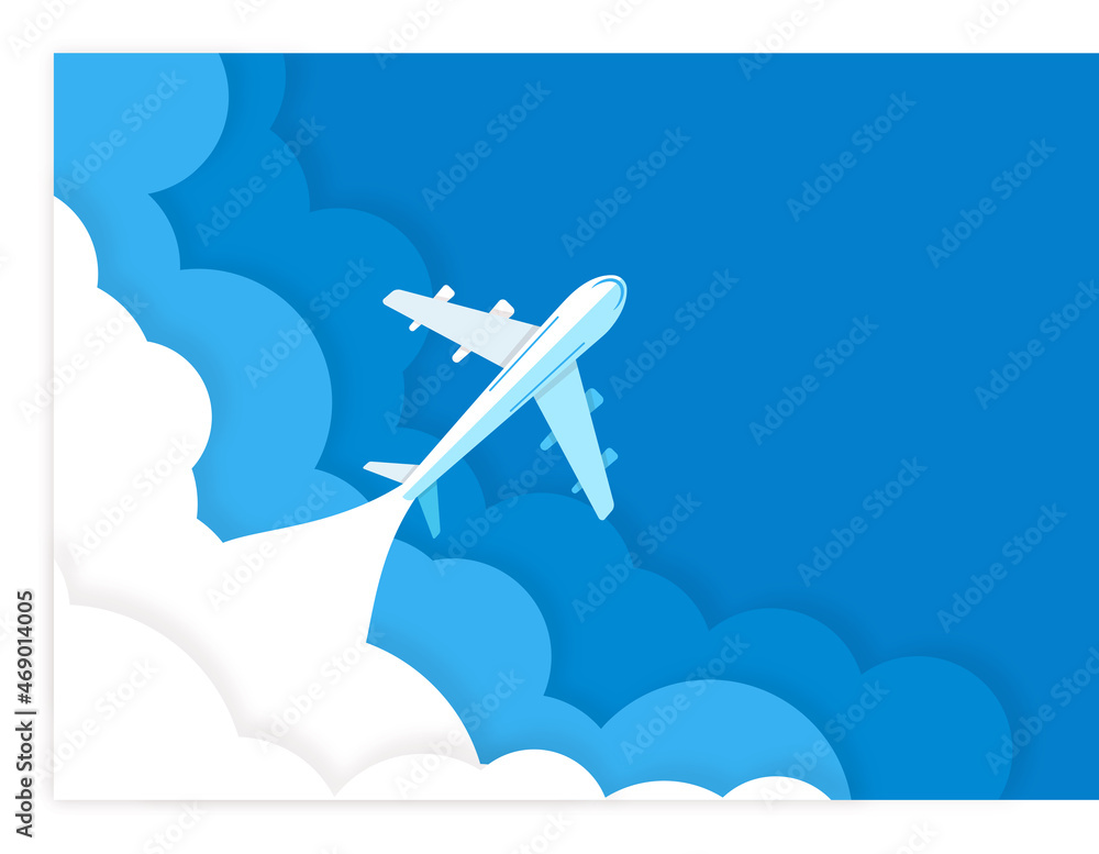 Airplane illustration for holiday background