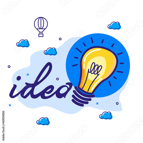 Illustration idea concept with light bulb