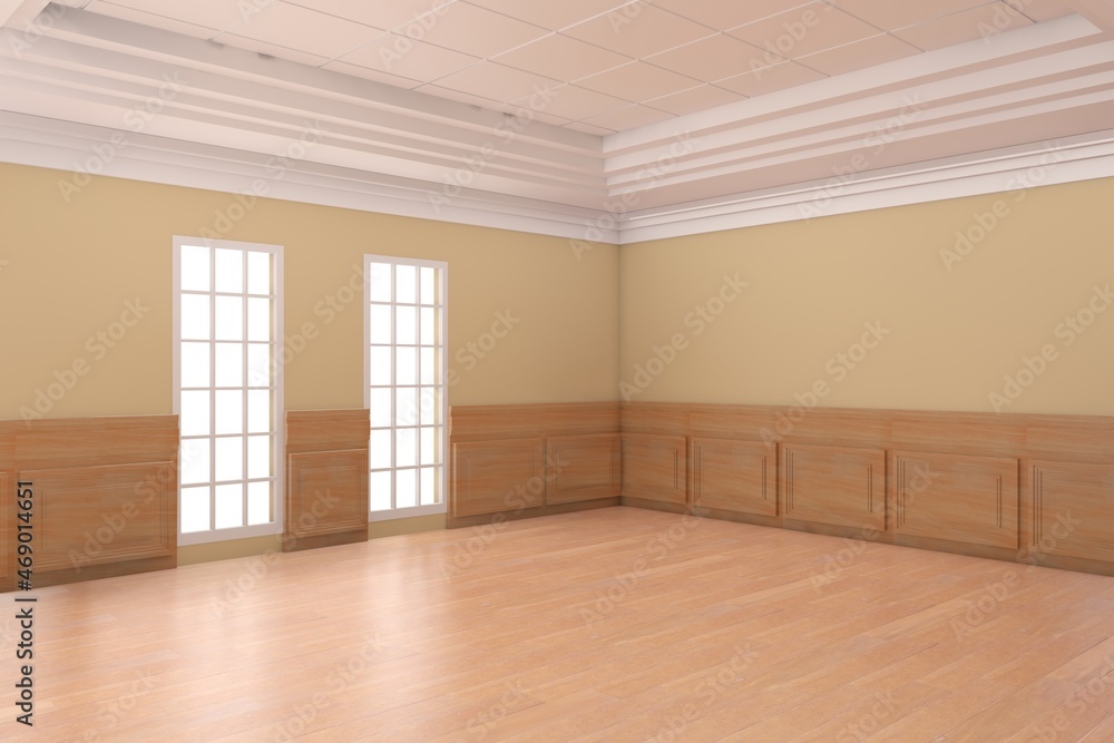 Empty room design interior 3d render
Empty room design interior 3d render