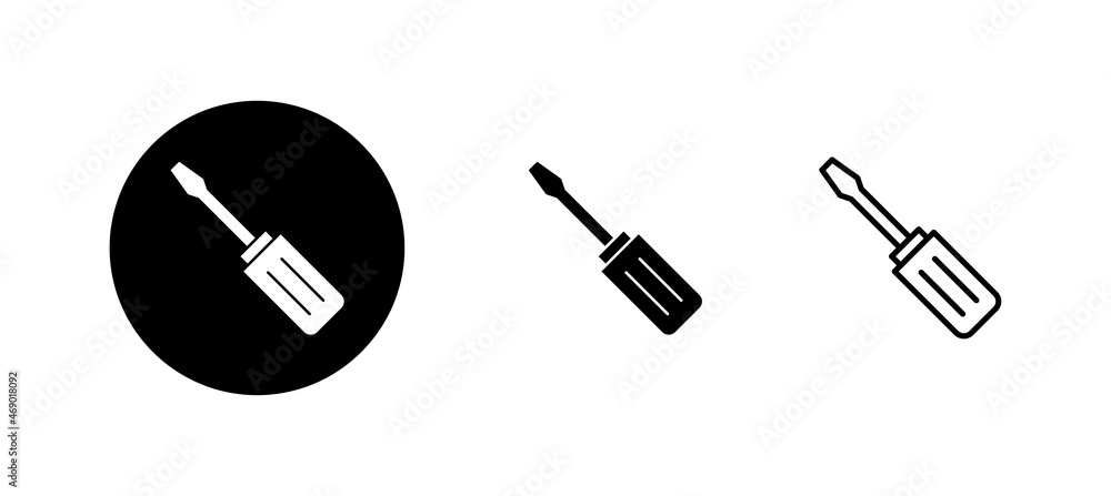 Screwdriver icons set.tools sign and symbol Screwdriver icons set.tools sign and symbol