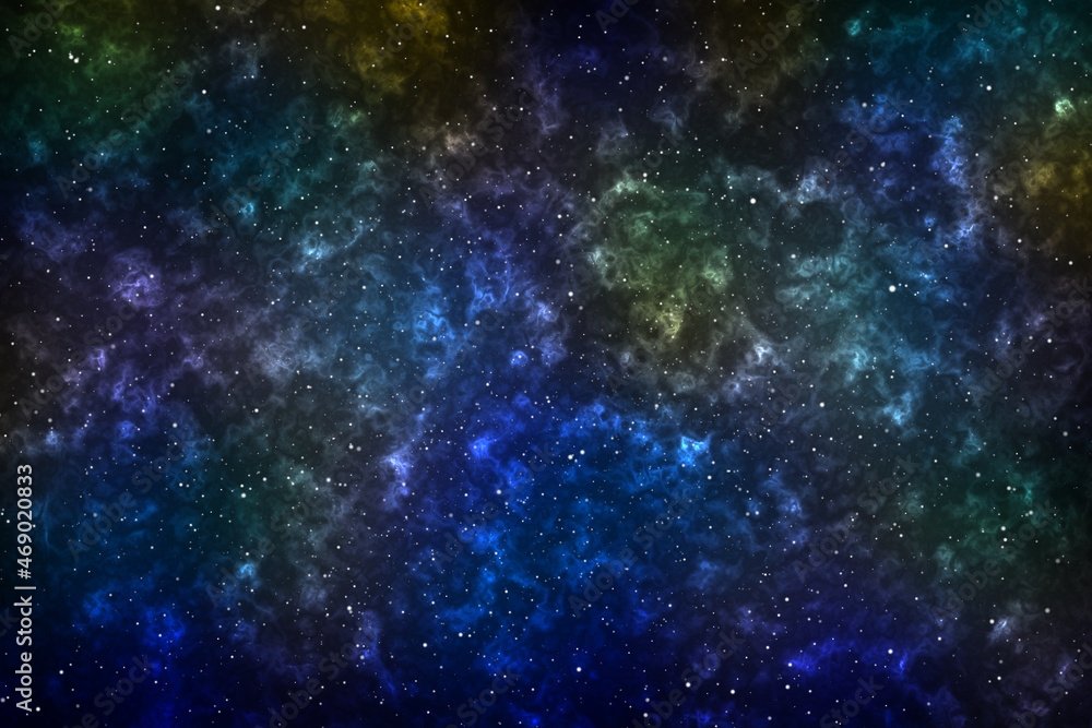Obraz premium Abstract imaginative dark multi coloured artificial stellar lighting image based on galaxies and nebula and other astronomy photography. 