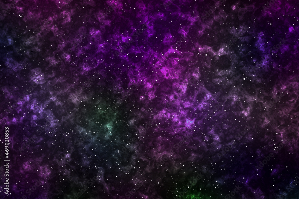 Abstract imaginative dark purple,green artificial stellar lighting image based on galaxies and nebula and other astronomy photography. 