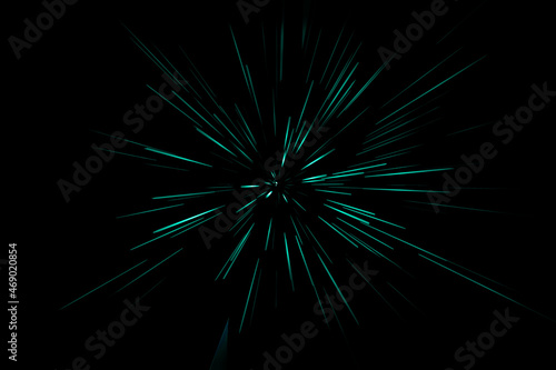 Wallpaper Mural Abstract background with a spectacular aqua on black based on the concept of star warp motion and interstellar space travel. Torontodigital.ca