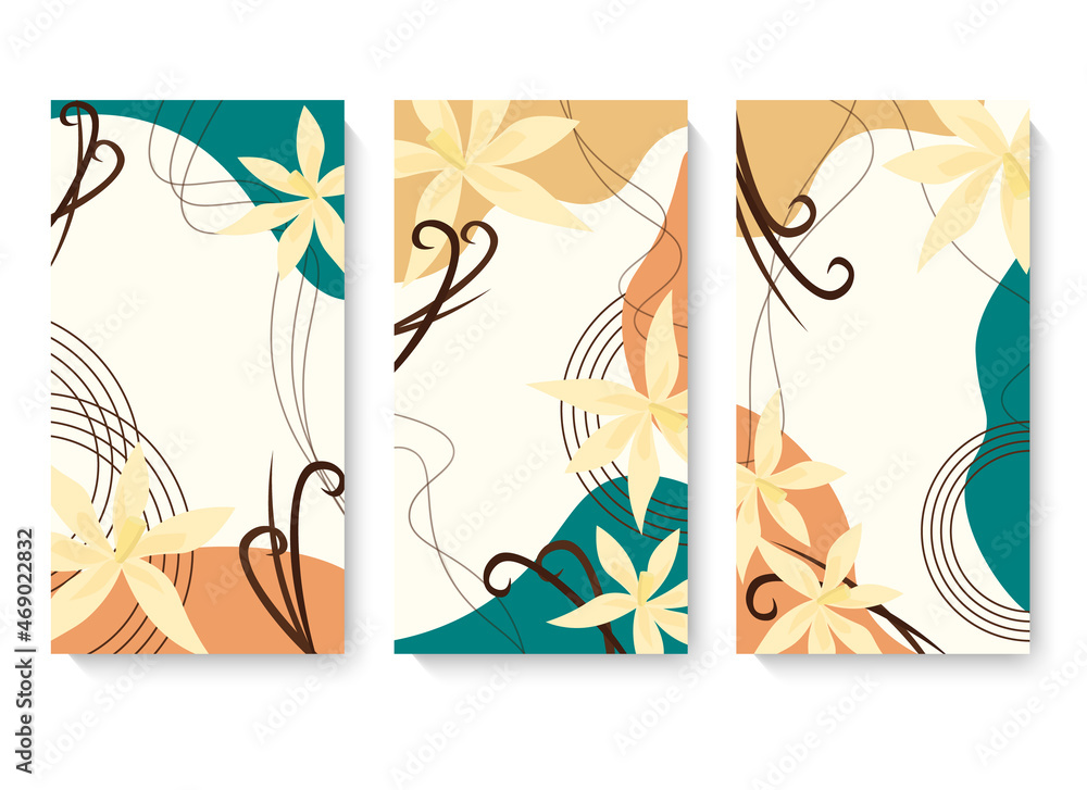 Vetor do Stock: Set of card templates with abstract spots and vanilla ...