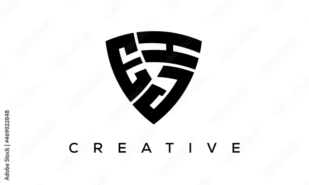 EJH letters logo, security Shield logo vector EJH letters logo, security Shield logo vector