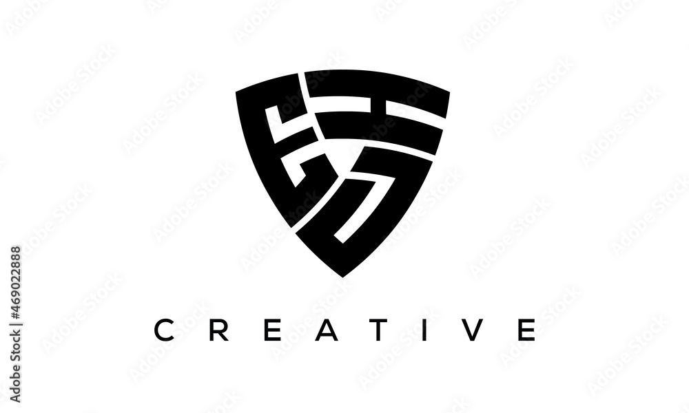 EDH letters logo, security Shield logo vector EDH letters logo, security Shield logo vector