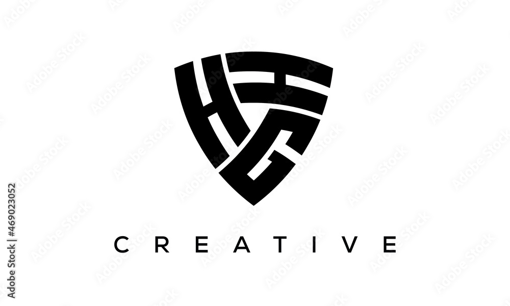 HGH letters logo, security Shield logo vector HGH letters logo, security Shield logo vector