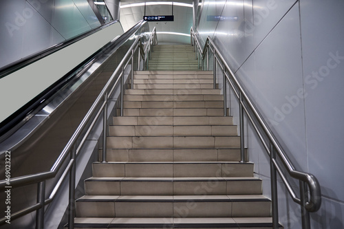 An empty staircase on a station