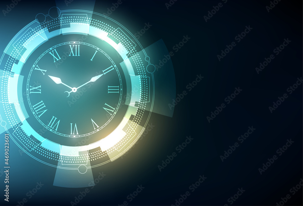 Vector abstrac technology analog clock background
