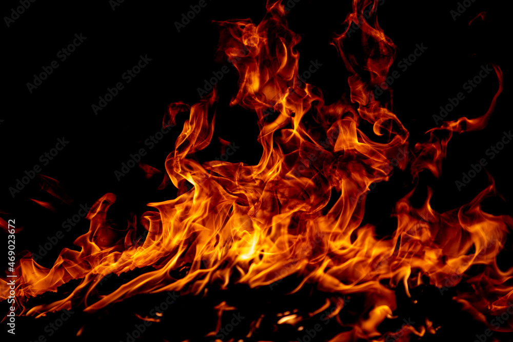Flame fires. Burn lights on a black background. Fire flames on black background. Abstract fire flame background. Flame fires. Burn lights on a black background. Fire flames on black background. Abstract fire flame background.