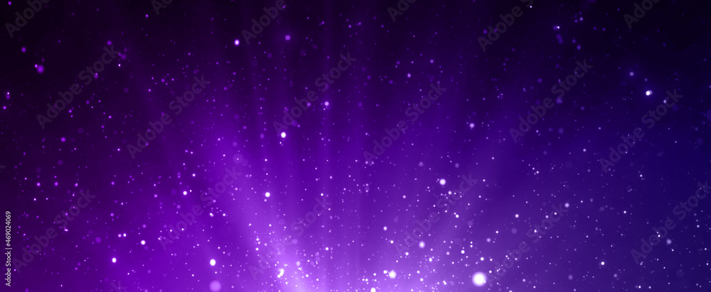 発光する光の粒とレンズフレア　宇宙　キラキラ
夜空　幻想的