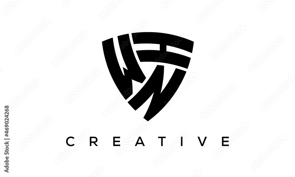 WNH letters logo, security Shield logo vector WNH letters logo, security Shield logo vector