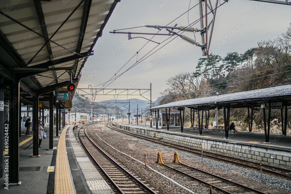 松島駅のプラットフォーム foto de Stock Adobe Stock