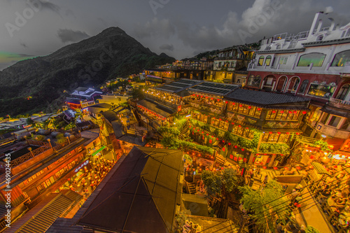 九份と基隆山の夜景 photo