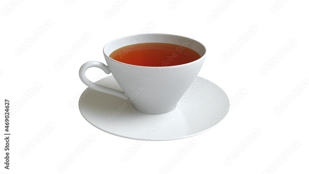 Teacup isolated on white background. 3d illustration. Teacup isolated on white background. 3d illustration.
