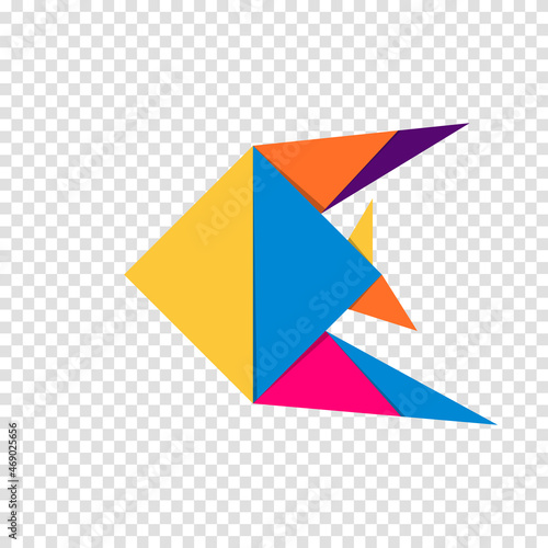 Free Download Fish origami. Abstract colorful vibrant fish logo design. Animal origami. Vector illustration - GFXLoad