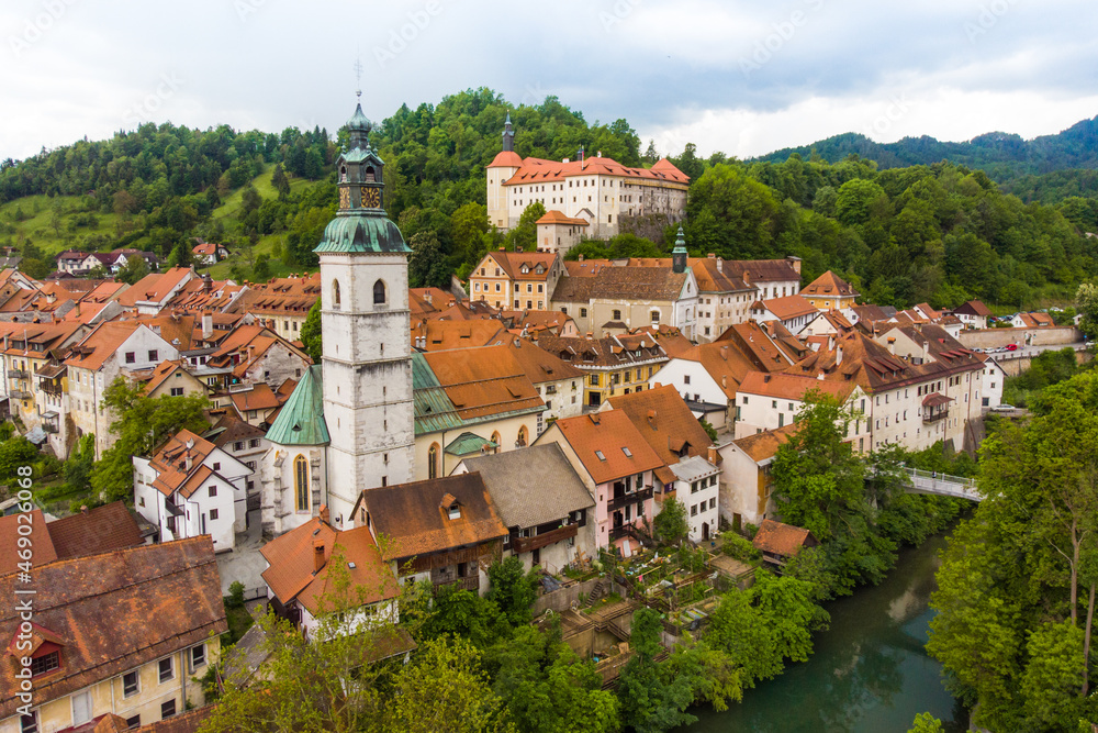 Medieval Castle in old town of Skofja Loka, Slovenia.