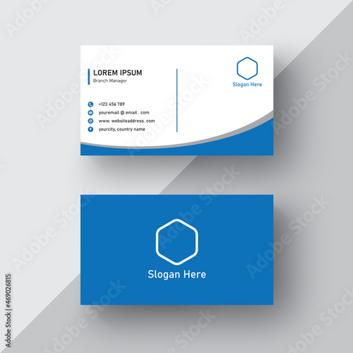 Corporate blue business card design vector template