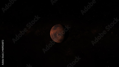 Mars Planet isolated in black, Elements of this illustration furnished by NASA.  © Adept_Hand