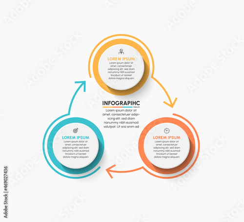 Business circle infographic timeline icons designed for abstract background template
