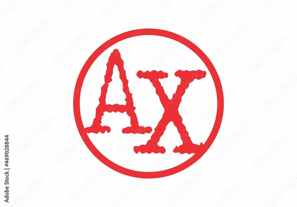 colorful and unique of AX initial letter colorful and unique of AX initial letter