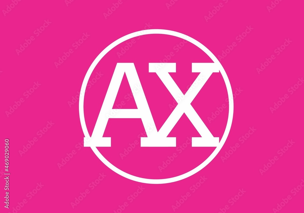 colorful and unique of AX initial letter colorful and unique of AX initial letter