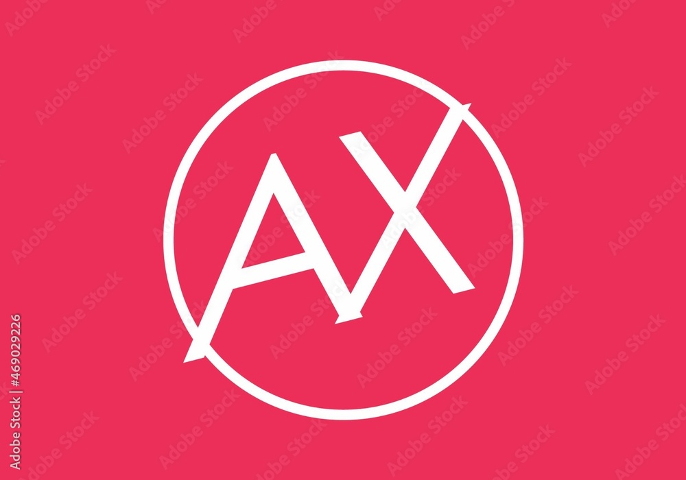 colorful and unique of AX initial letter colorful and unique of AX initial letter