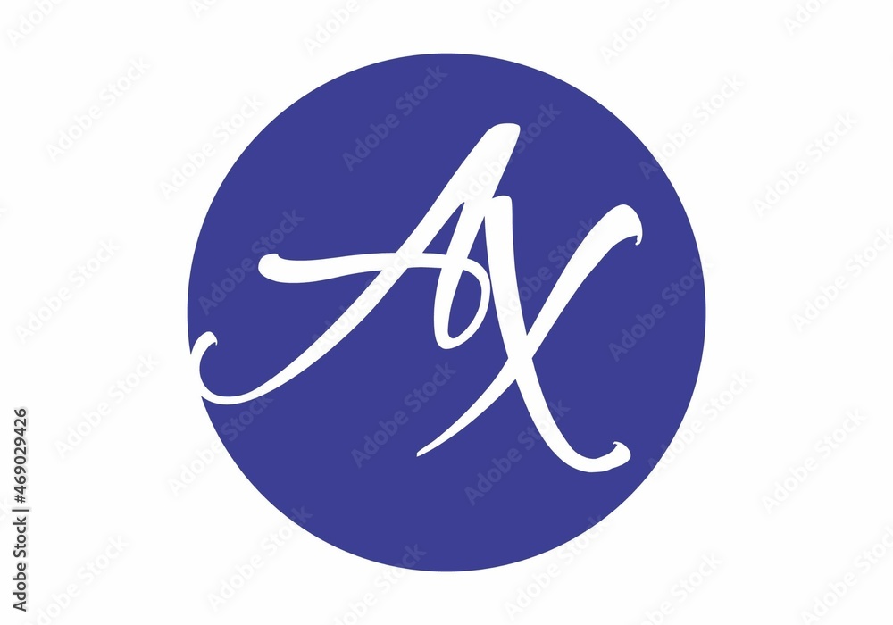 colorful and unique of AX initial letter colorful and unique of AX initial letter