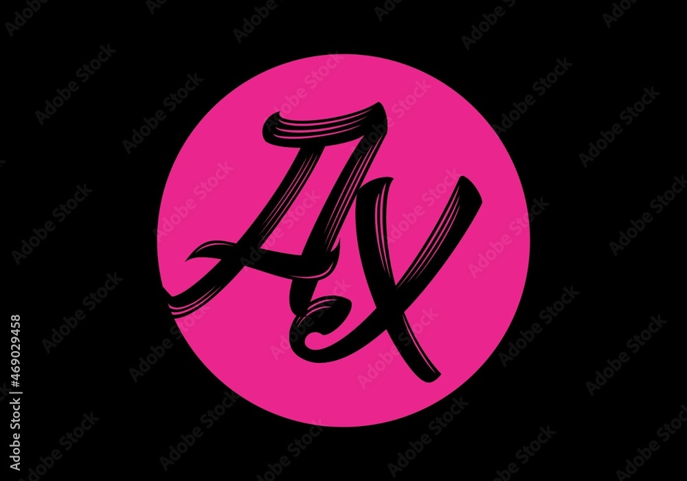 colorful and unique of AX initial letter colorful and unique of AX initial letter