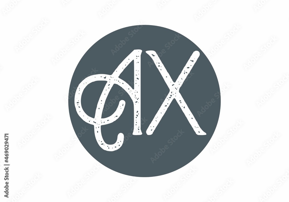 colorful and unique of AX initial letter colorful and unique of AX initial letter
