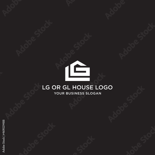 LG OR GL HOUSE LOGO DESIGN VECTOR
